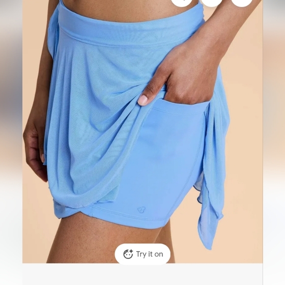 Women's Blue Dance Studio Wrap Skort - Picture 3 of 3